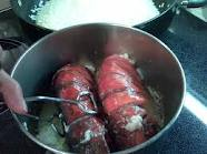 Poaching lobster tips to poach lobster
